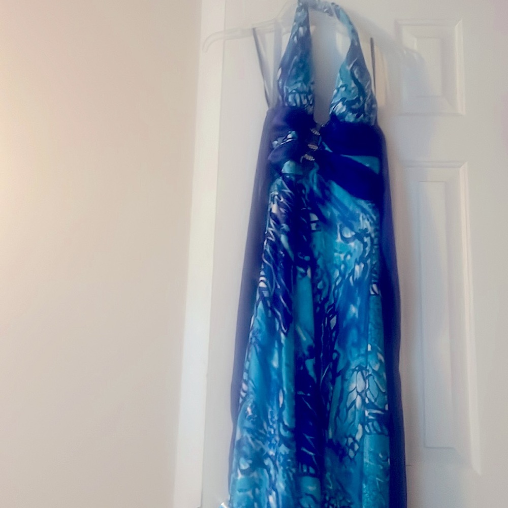 turquoise and purple evening gown size11/12